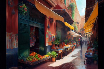 Naklejka premium Streets of Marakesh