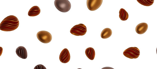 Golden easter eggs and specks, flecks