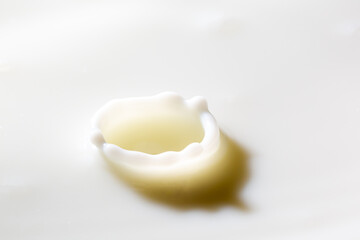 Fototapeta na wymiar macro milk drop texture,milk or white liquid splash with circle ripple