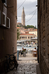 An alley in the city of Rovinj in Croatia.