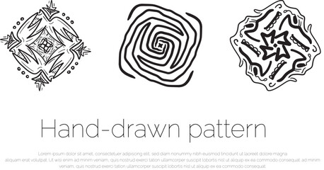 hand-drawn simple artistic monochrome texture pattern illustration vector