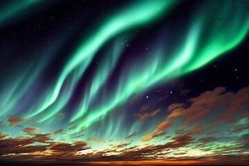Aurora borealis, beautiful northern lights