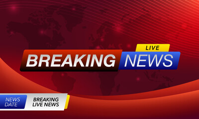 Breaking News on World Map Background. Planet News Background Business Technology. Vector illustration template for your design.