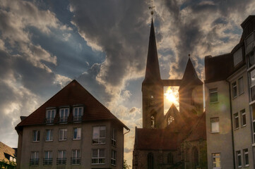 Obraz premium Dom Kirche Halberstadt Harz Lichtstimmung Wolken