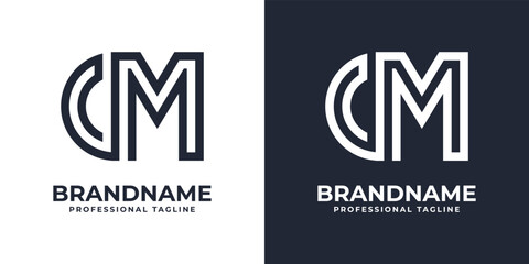 Simple CM Monogram Logo, suitable for any business with CM or MC initial. - obrazy, fototapety, plakaty