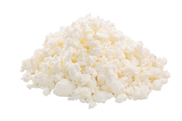 Pile of fresh curd cottage cheese isolated png