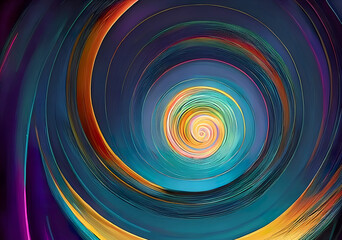 Fantasy and fantastic vortex in space and time, cosmic swirl, beautiful colored spiral, brown, orange, teal, purple, background, illustration, digital