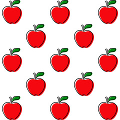 Patrón repetitivo con manzana con líneas