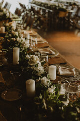 Beautiful wedding table decoration & wedding table setting.