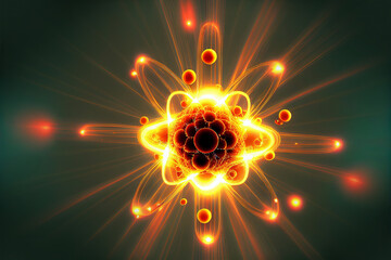 Fototapeta premium nuclear fusion with atoms in orbit