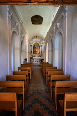 Fototapeta na wymiar Inside of the church of Santa Maria dell'Isola in Tropea (Calabria, ITALY)