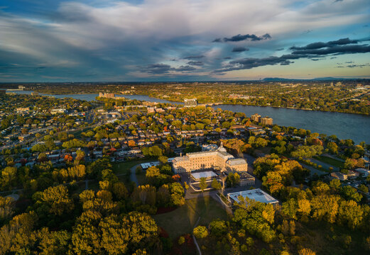 Aerial view of Laval city in Quebec, Canada
