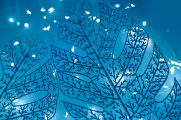 New Year Christmas fabulous magical background with glittering lights and magic lanterns. Selective soft artistic focus.