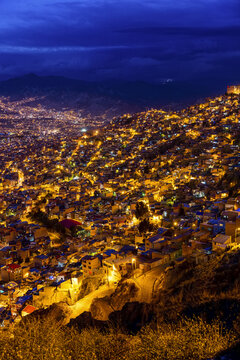 Night Falls Over La Paz; La Paz, Pedro Domingo Murillo, Bolivia