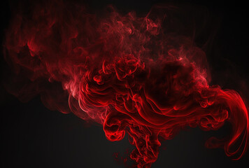 With copy space, a red smoke overlay texture moves. Generative AI