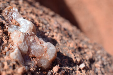 quartz on brown rock