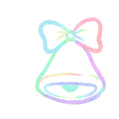 Rainbow line Christmas decoration, signs and symbols, Hand drawn in doodle style.