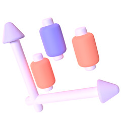 Trade Graph in render for graphic asset web presentation or other