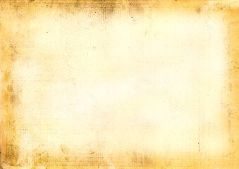 Texture of old yellow paper with scratches and scuffs. Parchment. retro paper