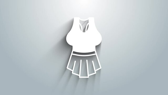 White Undershirt icon isolated on grey background. 4K Video motion graphic animation