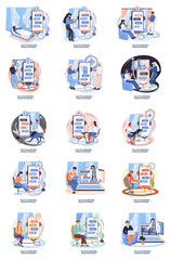 Mobile medicine mhealth online doctor, online medical services, health care program, talk to doctor from anywhere. Smartphone with medical application. Digital health and medical consultation metaphor