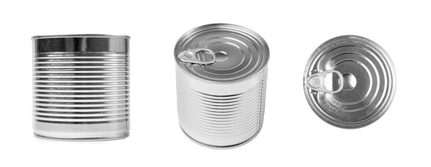 Tin Can Isolated, Preserve Template Mockup, Metal Milk Package, Aluminum Cylindrical Container