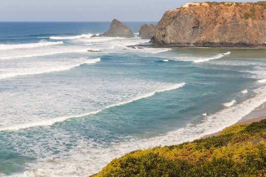 Praia de Odeceixe, along the vast and rugged coastline of Portugal; Algarve, Portugal