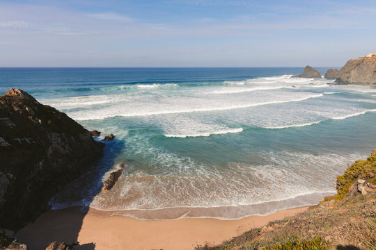 Praia de Odeceixe, along the vast and rugged coastline of Portugal; Algarve, Portugal