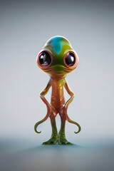 little cute alien creature, Generative AI illustration