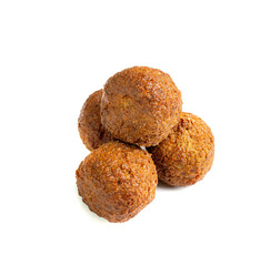 Falafel Balls Isolated, Fried Chickpea Balls, Traditional Arabic Street Food, Falafel on White Background