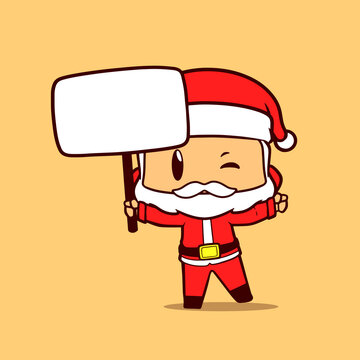 creative character of Santa Claus holding a square board
