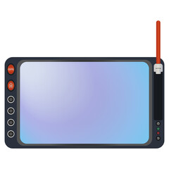 Remote controller in realistic style for Black copter. Modern autonomous Quadcopter with camera. © Anton