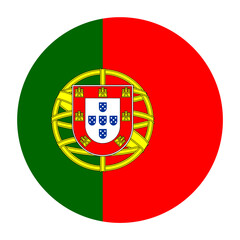 Portugal Flat Rounded Flag Icon with Transparent Background