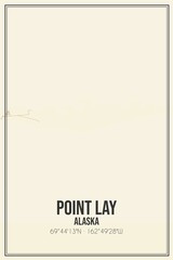 Retro US city map of Point Lay, Alaska. Vintage street map.