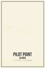 Retro US city map of Pilot Point, Alaska. Vintage street map.