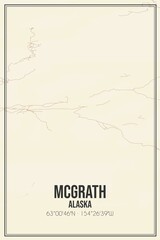 Retro US city map of McGrath, Alaska. Vintage street map.