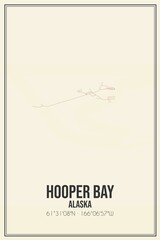 Retro US city map of Hooper Bay, Alaska. Vintage street map.