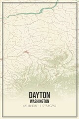 Fototapeta premium Retro US city map of Dayton, Washington. Vintage street map.