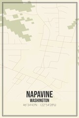 Retro US city map of Napavine, Washington. Vintage street map.