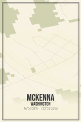 Retro US city map of Mckenna, Washington. Vintage street map.