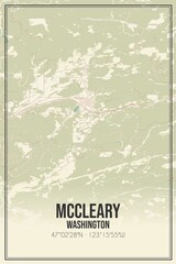 Retro US city map of Mccleary, Washington. Vintage street map.
