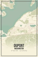 Retro US city map of Dupont, Washington. Vintage street map.