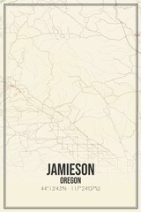 Retro US city map of Jamieson, Oregon. Vintage street map.