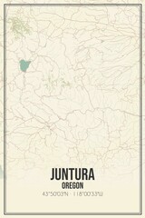 Retro US city map of Juntura, Oregon. Vintage street map.