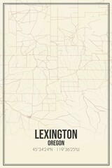 Retro US city map of Lexington, Oregon. Vintage street map.