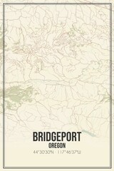 Retro US city map of Bridgeport, Oregon. Vintage street map.