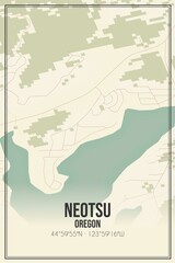 Retro US city map of Neotsu, Oregon. Vintage street map.