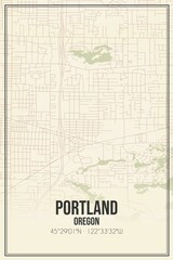 Obraz premium Retro US city map of Portland, Oregon. Vintage street map.