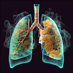 The effect of tobacco on human lungs.