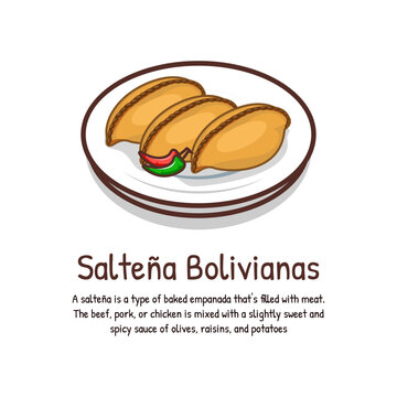 Salteñas Bolivian traditional snack Hand Pies Filled With Chicken Stew